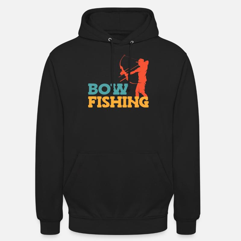 Bogenfischen Bogenjäger Fischjagd Bogen - Unisex Hoodie - Schwarz