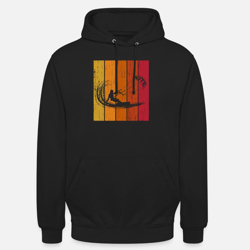 Kite Kitesurfer rétro - Sweat-shirt à capuche unisexe - noir
