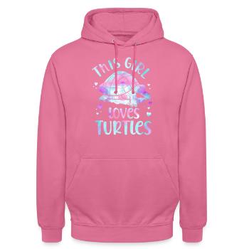 Sea Turtle Tortoise Watercolor - Unisex Hoodie - Pink - Vorne - Alina (178cm) & Michal (187cm)