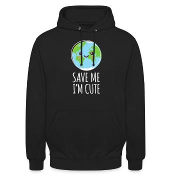 Tag der Erde Rettet unseren Planeten Klima - Unisex Hoodie - Schwarz - Vorne - Alina (178cm) & Michal (187cm)