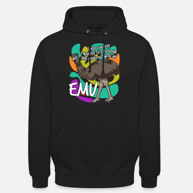 Emus Emu - Sweat-shirt à capuche unisexe - noir