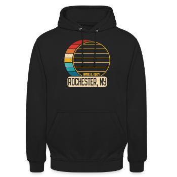 Total Solar Eclipse New York Rochester Eclipse - Unisex Hoodie - Schwarz - Vorne - Alina (178cm) & Michal (187cm)
