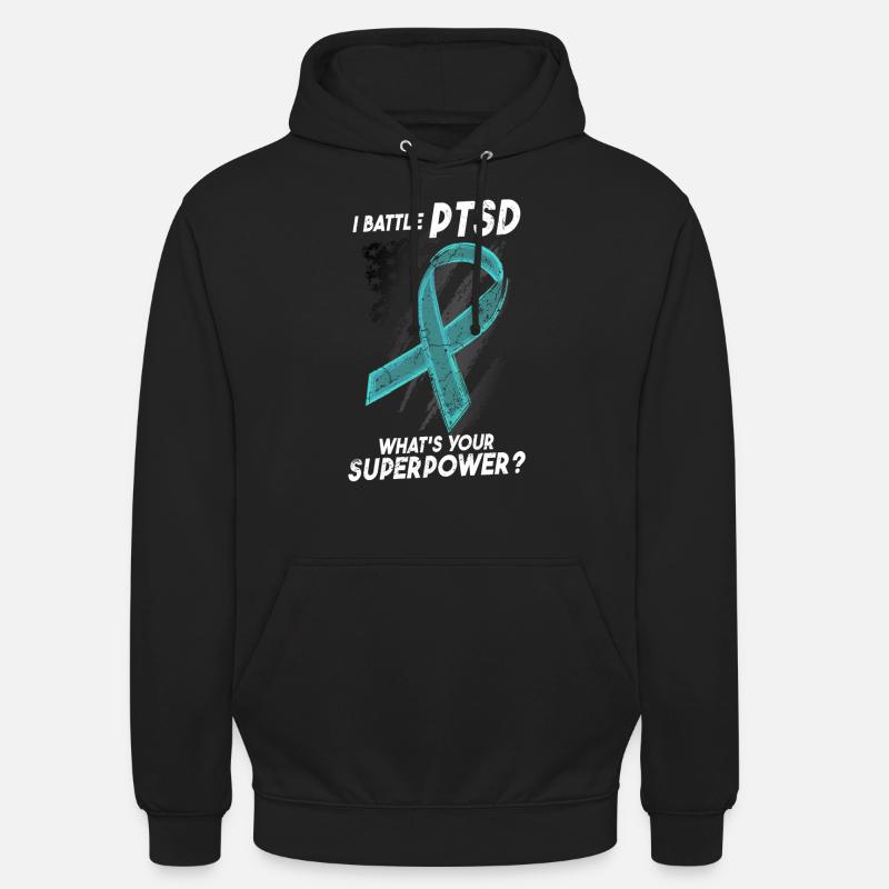 Ich kämpfe gegen PTBS | PTBS-Bewusstsein - Unisex Hoodie - Schwarz
