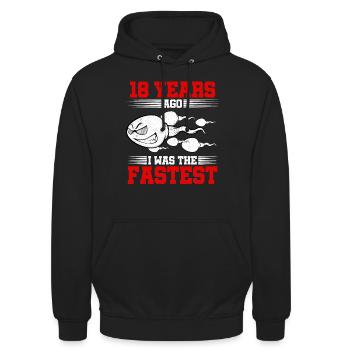 18 Years Ago I Was The Fastest - Unisex Hoodie - Schwarz - Vorne - Alina (178cm) & Michal (187cm)
