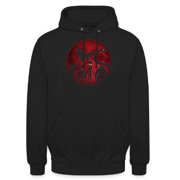 Cryptozoologie Cryptids Crew - Sweat-shirt à capuche unisexe - noir - Devant - Alina (178cm) & Michal (187cm)