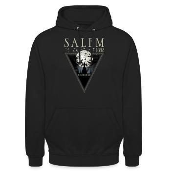 Salem 1692 They Missed One Halloween Hexe Mond - Unisex Hoodie - Schwarz - Vorne - Alina (178cm) & Michal (187cm)