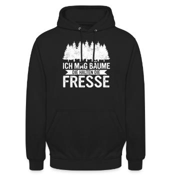 Baum Wald Bäume Natur Lustiger Spruch - Unisex Hoodie - Schwarz - Vorne - Alina (178cm) & Michal (187cm)