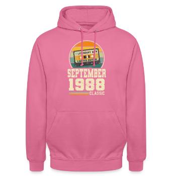 35th Birthday September Vintage 1988 Vintage - Unisex Hoodie - pink - Front - Alina (178cm) & Michal (187cm)