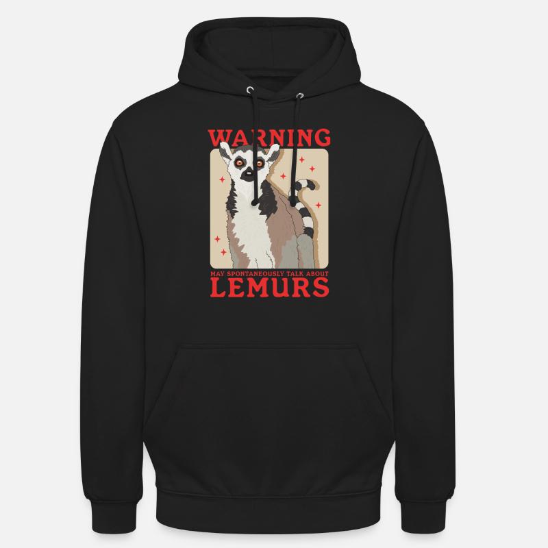 Lémurien à queue annelée cadeau - Sweat-shirt à capuche unisexe - noir
