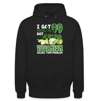 Vegan Veganismus - Unisex Hoodie - Schwarz - Vorne - Alina (178cm) & Michal (187cm)