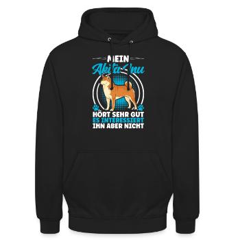 Akita Inu hört gut japanischer Akita Inu - Unisex Hoodie - Schwarz - Vorne - Alina (178cm) & Michal (187cm)
