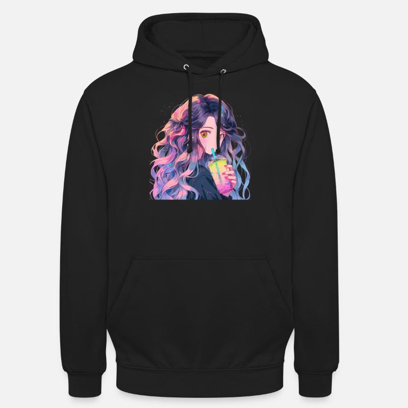 Anime and Boba Bubble Tea - Unisex Hoodie - Schwarz