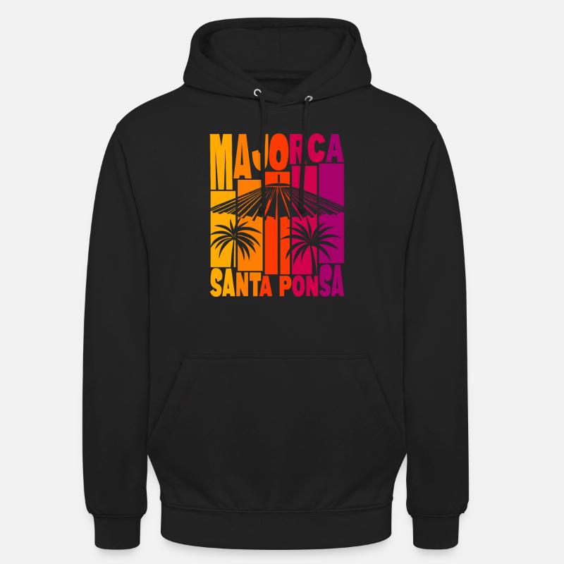 Majorque Santa Ponsa - Sweat-shirt à capuche unisexe - noir