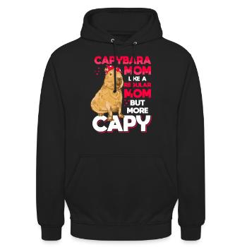 Capybara Mama Capybara Drôle - Sweat-shirt à capuche unisexe - noir - Devant - Alina (178cm) & Michal (187cm)