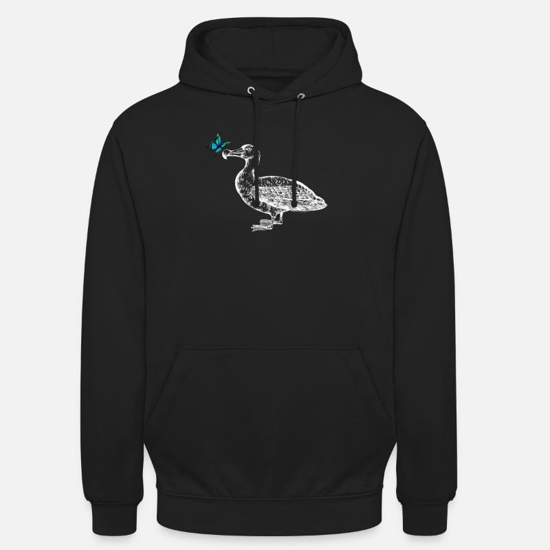 Mouette au papillon - Sweat-shirt à capuche unisexe - noir