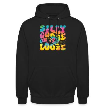 Die Dumme Gans Auf Freiem Fuß - Unisex Hoodie - Schwarz - Vorne - Alina (178cm) & Michal (187cm)