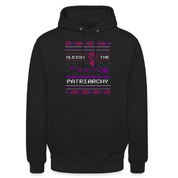 Sleigh The Patriarchy - Unisex Hoodie - black - Front - Alina (178cm) & Michal (187cm)