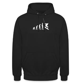 Kitesurf Evolution Kiteboard - Unisex Hoodie - Schwarz - Vorne - Alina (178cm) & Michal (187cm)
