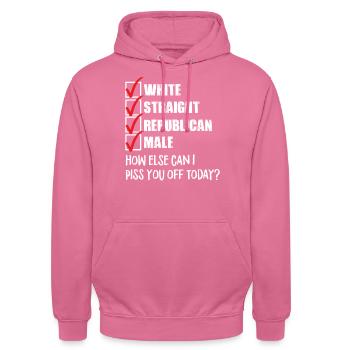 Weißer gerader republikanischer Mann verärgert dic - Unisex Hoodie - Pink - Vorne - Alina (178cm) & Michal (187cm)