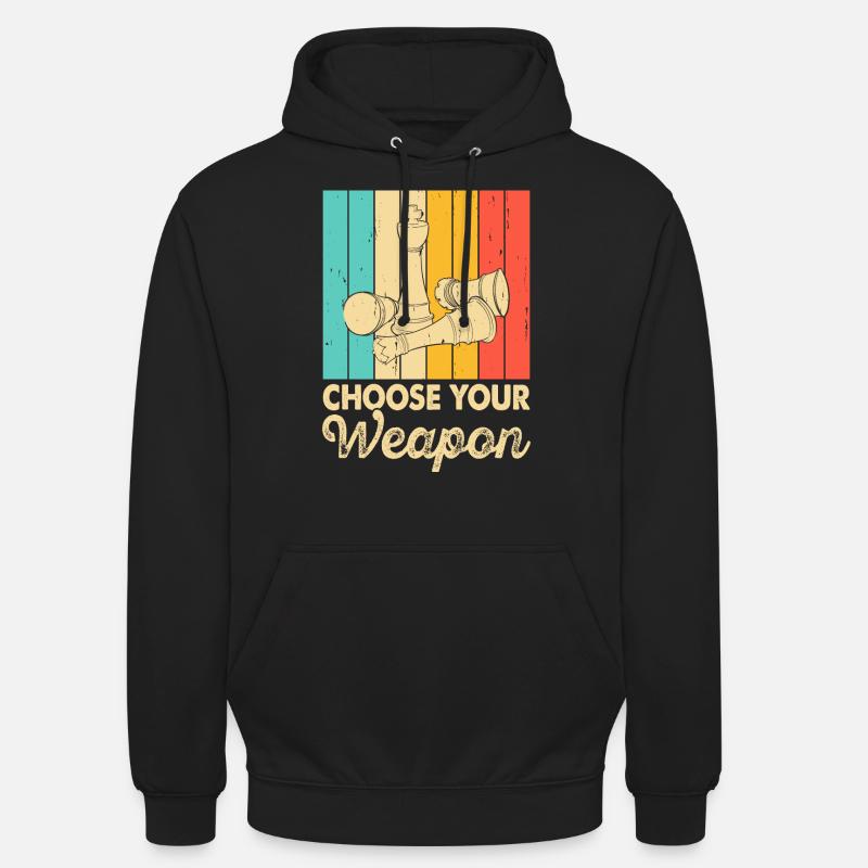 Échecs - Sweat-shirt à capuche unisexe - noir