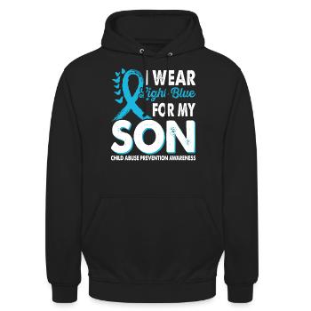 Portez du bleu clair pour que le fils soit conscient de - Sweat-shirt à capuche unisexe - noir - Devant - Alina (178cm) & Michal (187cm)