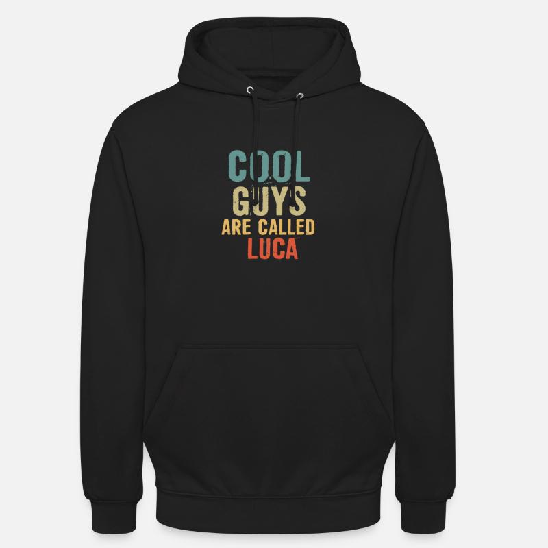 Les mecs cool s’appellent luca - Sweat-shirt à capuche unisexe - noir