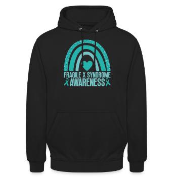 Nous portons du sarcelle pour l’arc-en-ciel du - Sweat-shirt à capuche unisexe - noir - Devant - Alina (178cm) & Michal (187cm)