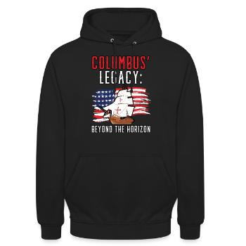 L’héritage de Christophe Colomb : au-delà de l’horizon Kolu - Sweat-shirt à capuche unisexe - noir - Devant - Alina (178cm) & Michal (187cm)