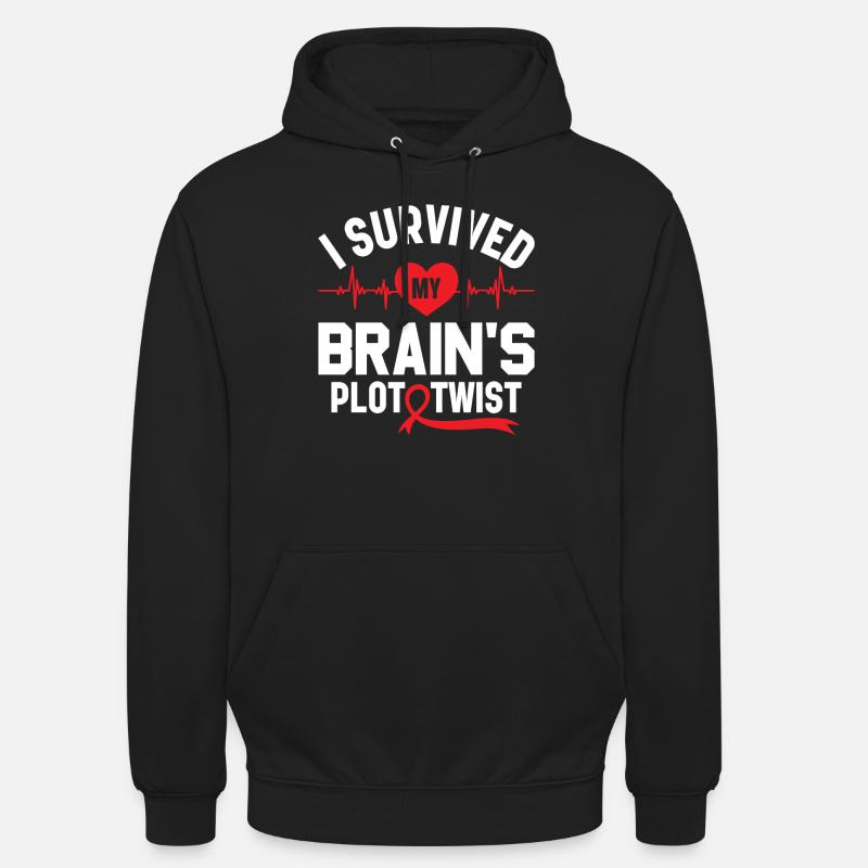 I Survived My Brain's Plot Twist - Schlaganfall - Unisex Hoodie - black