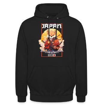 Asia Corki Japanese Samurai Samurai - Unisex Hoodie - black - Front - Alina (178cm) & Michal (187cm)