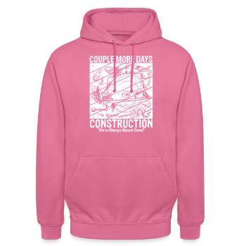 Construction Construction Site Construction Worker Building Family Roof - Unisex Hoodie - pink - Front - Alina (178cm) & Michal (187cm)