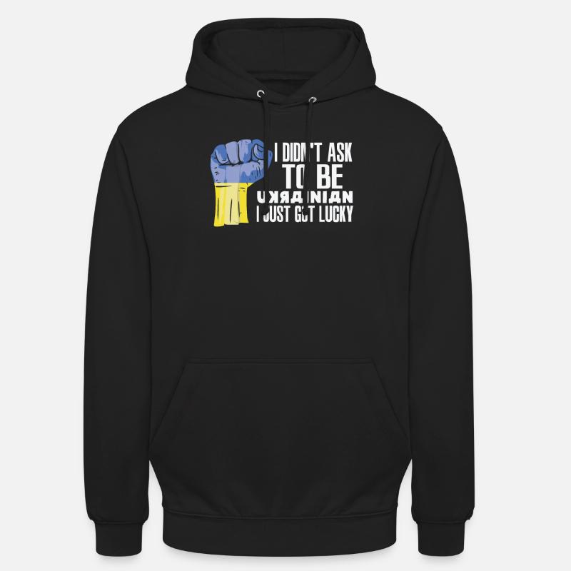 Fierté ukrainienne Drapeau ukrainien agrandi - Sweat-shirt à capuche unisexe - noir