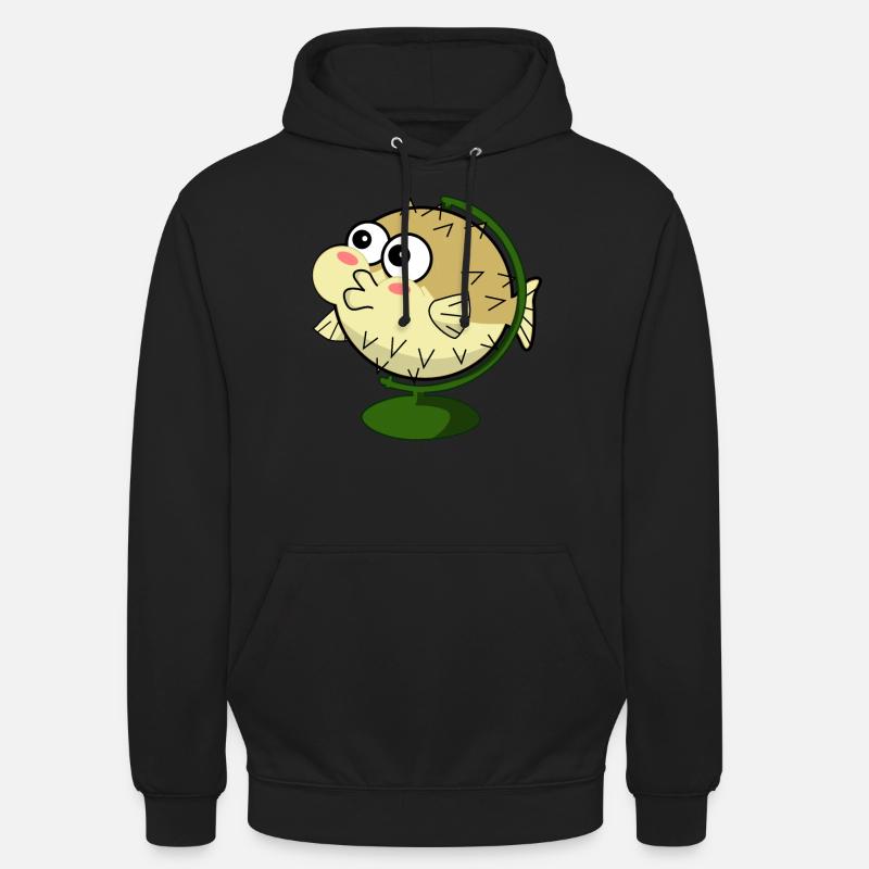 Drôle de poisson-globe - Sweat-shirt à capuche unisexe - noir