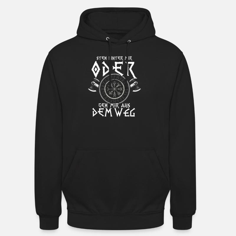 Steh Hinter Mir Odin Wikinger - Unisex Hoodie - Schwarz