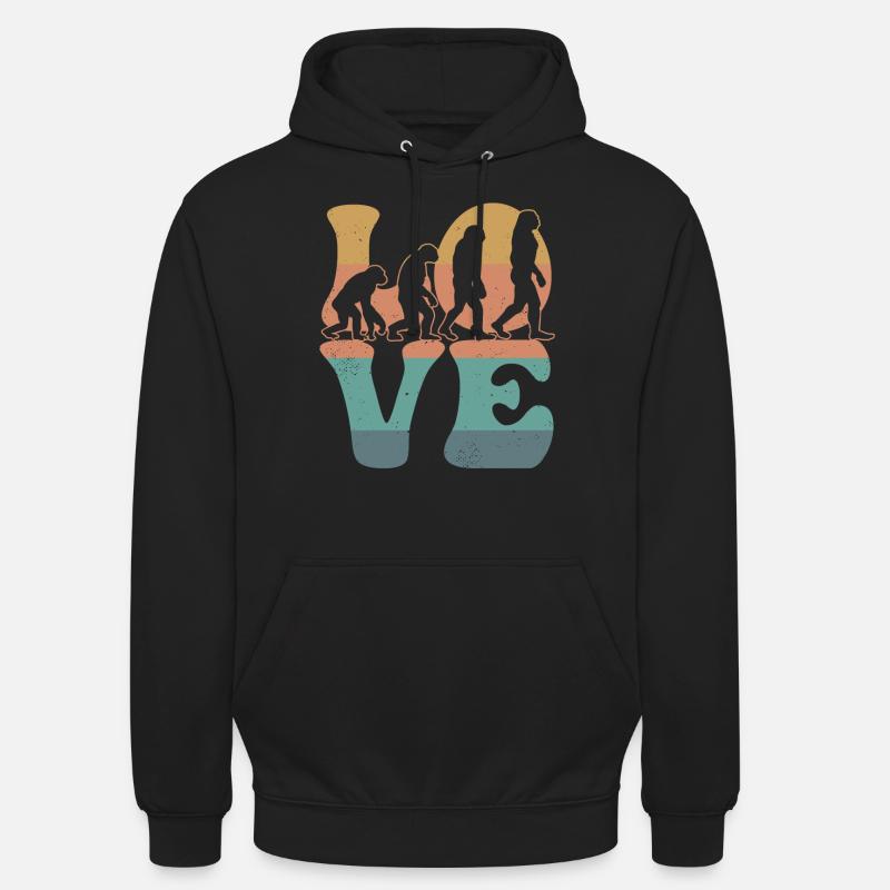 Charles Darwin Evolutionstheorie LIEBE - Unisex Hoodie - Schwarz