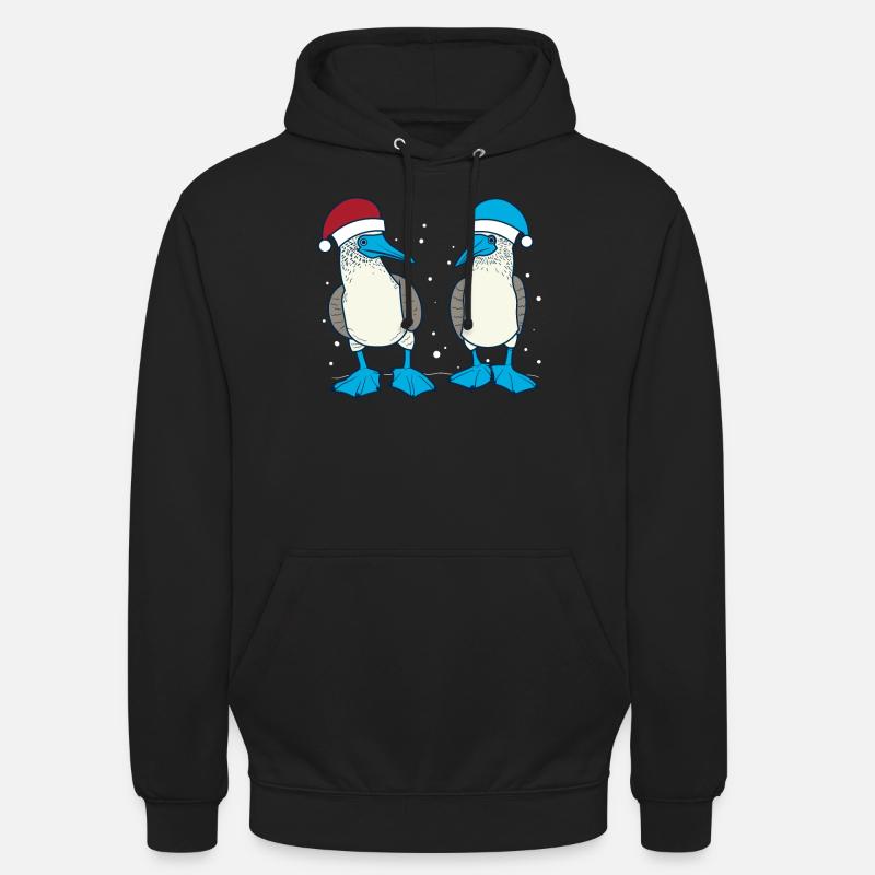 Fou à pieds bleus Noël - Sweat-shirt à capuche unisexe - noir