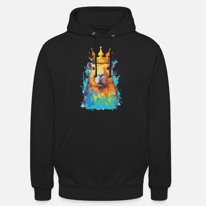 Capybara with crown capybara - Unisex Hoodie - black