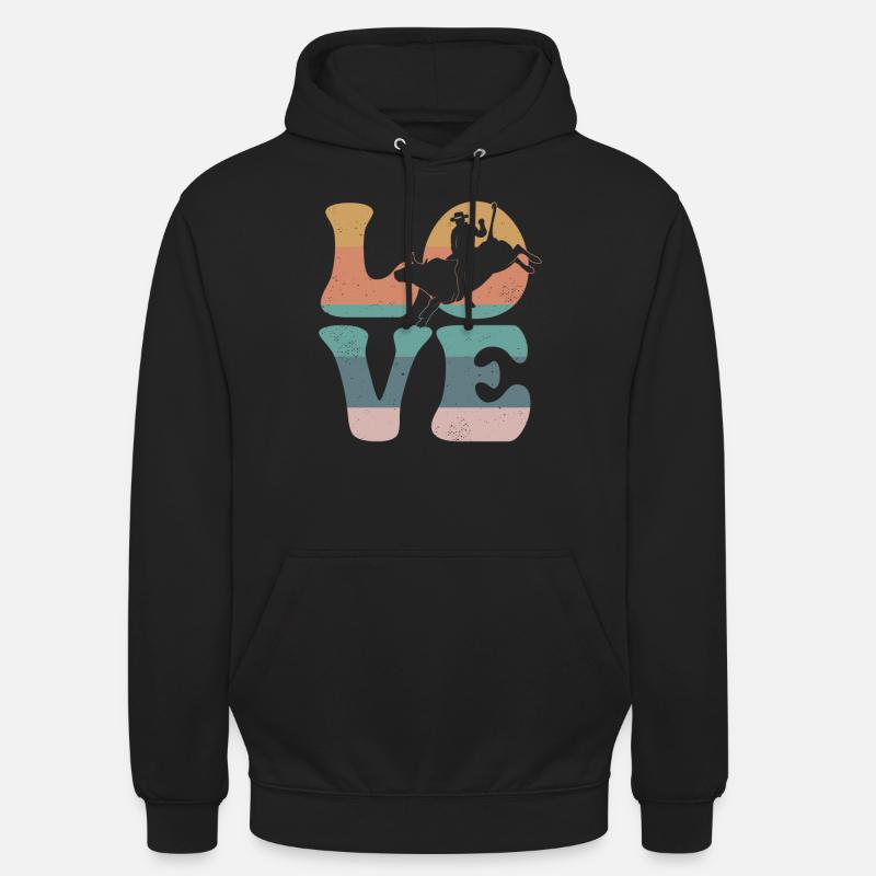 Cavalier taureau taureau équitation AMOUR - Sweat-shirt à capuche unisexe - noir