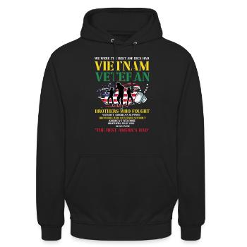 Us Army Vietnam Veteran - Unisex Hoodie - Schwarz - Vorne - Alina (178cm) & Michal (187cm)