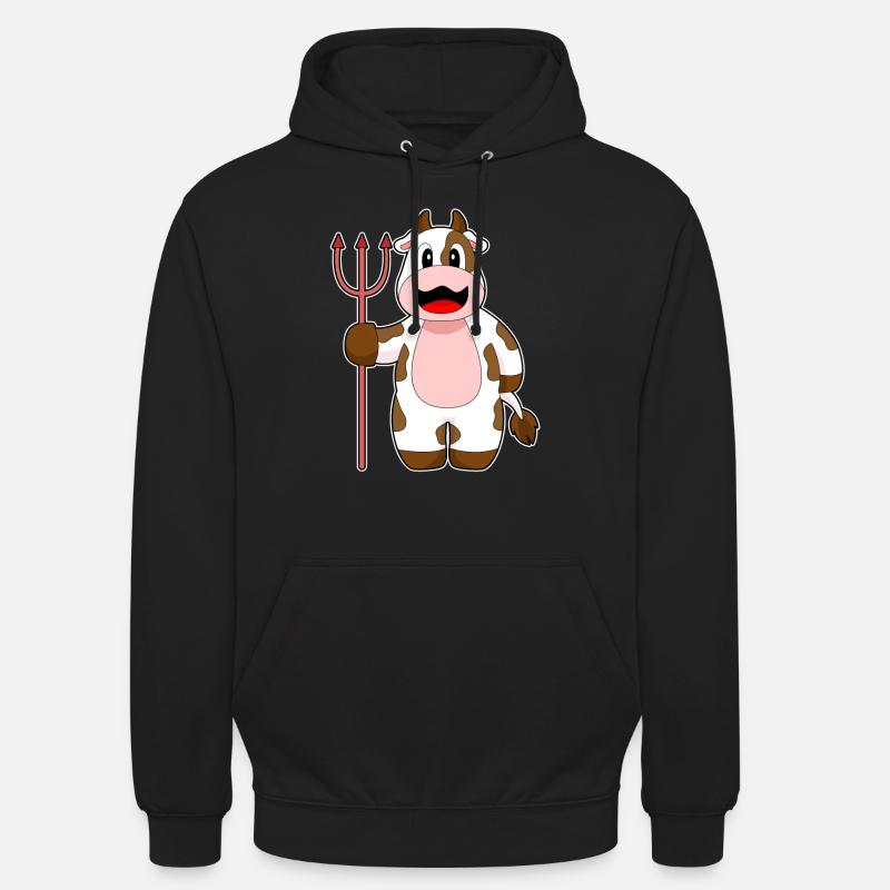Vache Halloween Devil Trident - Sweat-shirt à capuche unisexe - noir