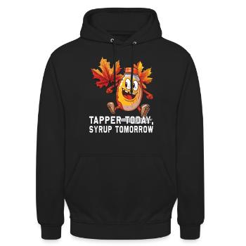 Tapper Heute, Sirup Morgen - Für Zucker- Und - Unisex Hoodie - Schwarz - Vorne - Alina (178cm) & Michal (187cm)