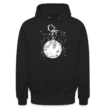 Violin Stick Player In Planet Violin Playing Violi - Unisex Hoodie - Schwarz - Vorne - Alina (178cm) & Michal (187cm)