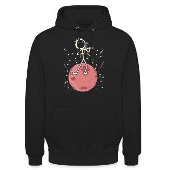 Violin Stick Player In Planet Violin Music Violin - Unisex Hoodie - Schwarz - Vorne - Alina (178cm) & Michal (187cm)