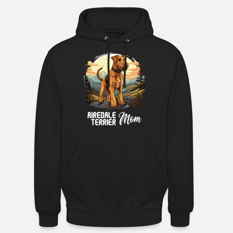 Chien Airedale Terrier - Sweat-shirt à capuche unisexe - noir