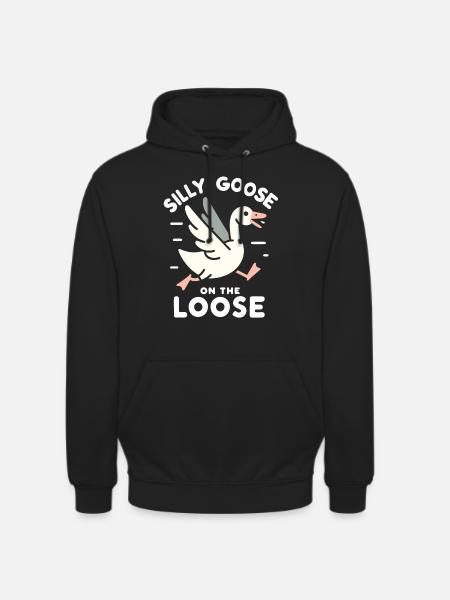 Dumme Gans auf freiem Fuß Meme - Unisex Hoodie - Schwarz