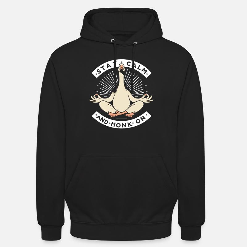 Restez calme oie - Sweat-shirt à capuche unisexe - noir