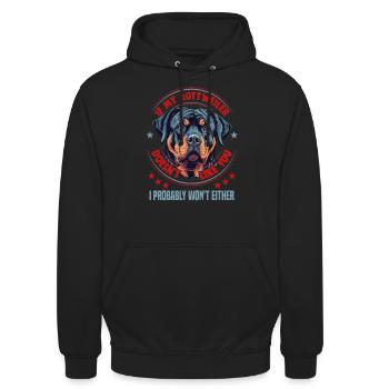 Chiens Rottweiler Dog Lovers - Sweat-shirt à capuche unisexe - noir - Devant - Alina (178cm) & Michal (187cm)