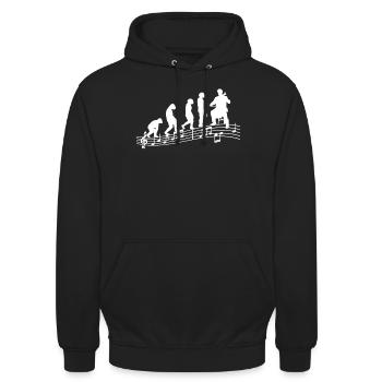 Cellospieler Cellist-Musiker Collo-Musik Evolution - Unisex Hoodie - Schwarz - Vorne - Alina (178cm) & Michal (187cm)