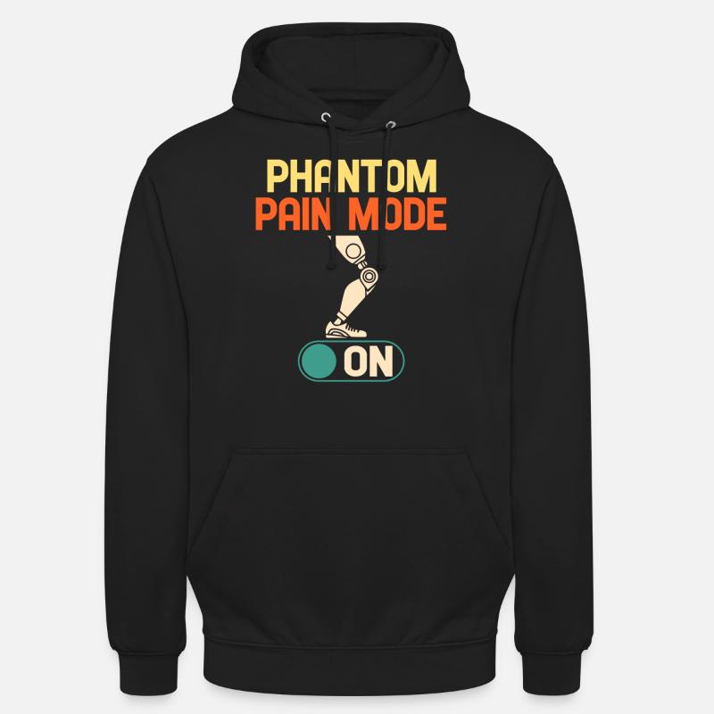 Prothèse de jambe amputée amputée - Sweat-shirt à capuche unisexe - noir