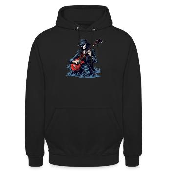 Gitarristen-tshirt E-Gitarren-Saiten - Unisex Hoodie - Schwarz - Vorne - Alina (178cm) & Michal (187cm)